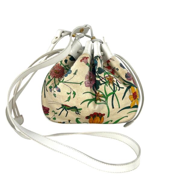 Gucci Vintage Flora Drawstring Crossbody Bag - Picture 1 of 10